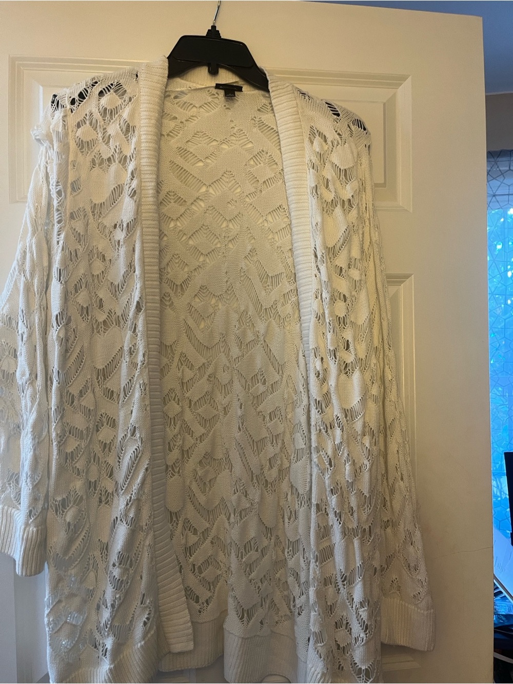 torrid Ivory Open-Weave Crochet Cardigan